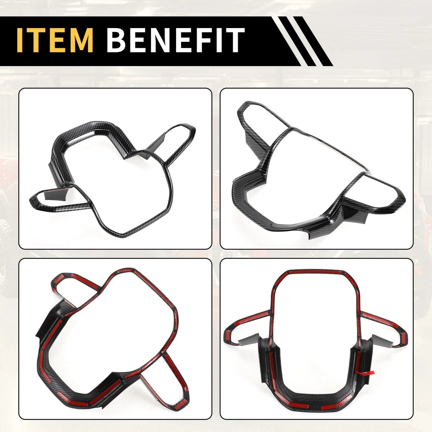 Steering Wheel Cover Trim for Chevy Colorado (2023-2024) Carbon Fiber Pattern