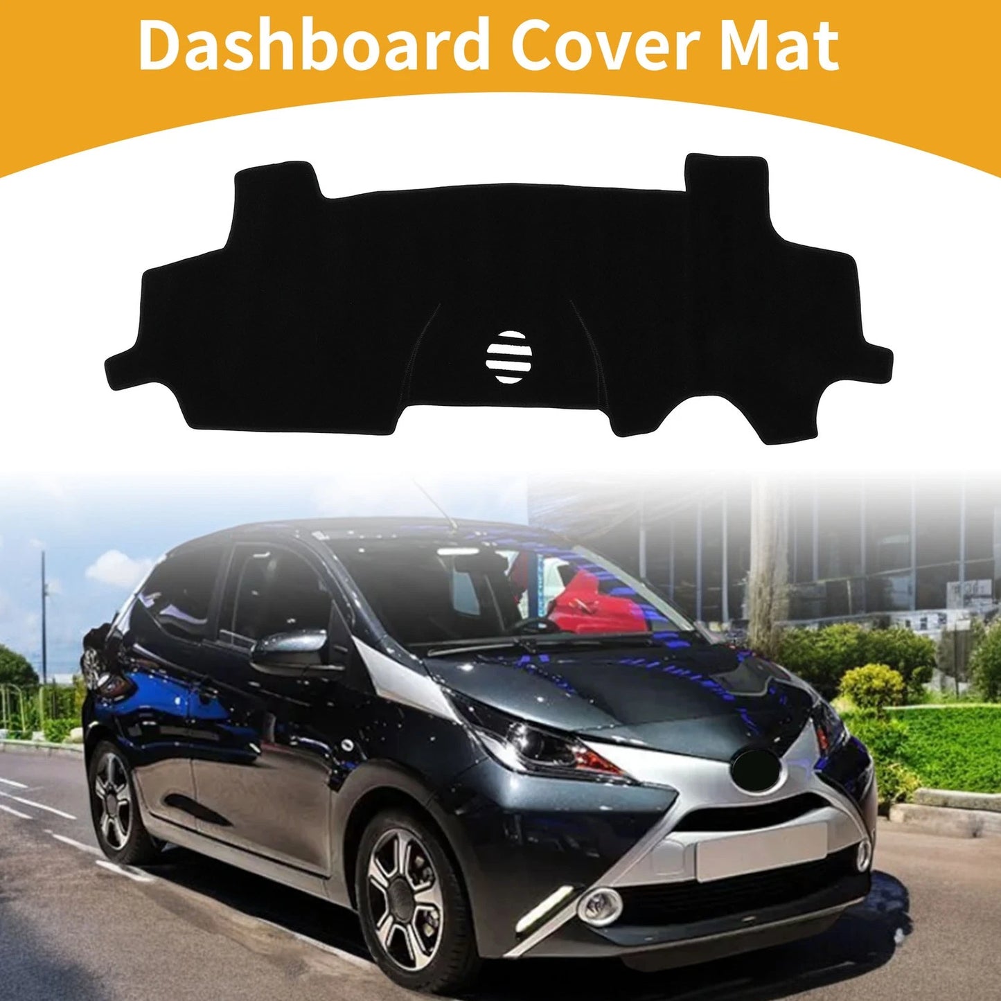 Dashboard Cover for Toyota Aygo (2005–2014) Dash Mat Carpet Black