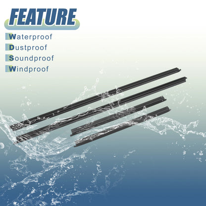 Set of 4 Window Glass Seals for Nissan D21 (1986–1997)