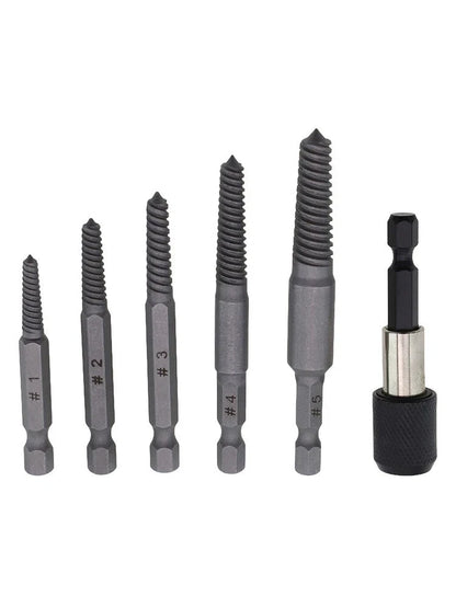6 Pcs Bolt and Screw Extractor Set for Damaged Fasteners