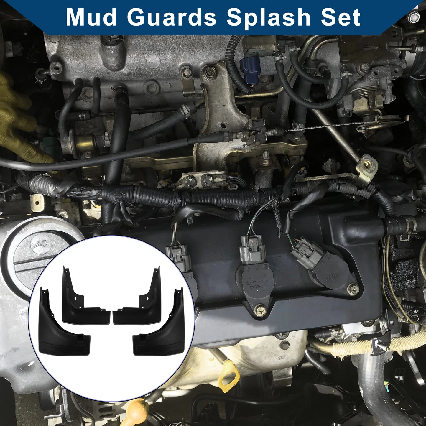 Set of 2 Mud Flaps Splash Guards for Mercedes-Benz GLC (2014–2016)