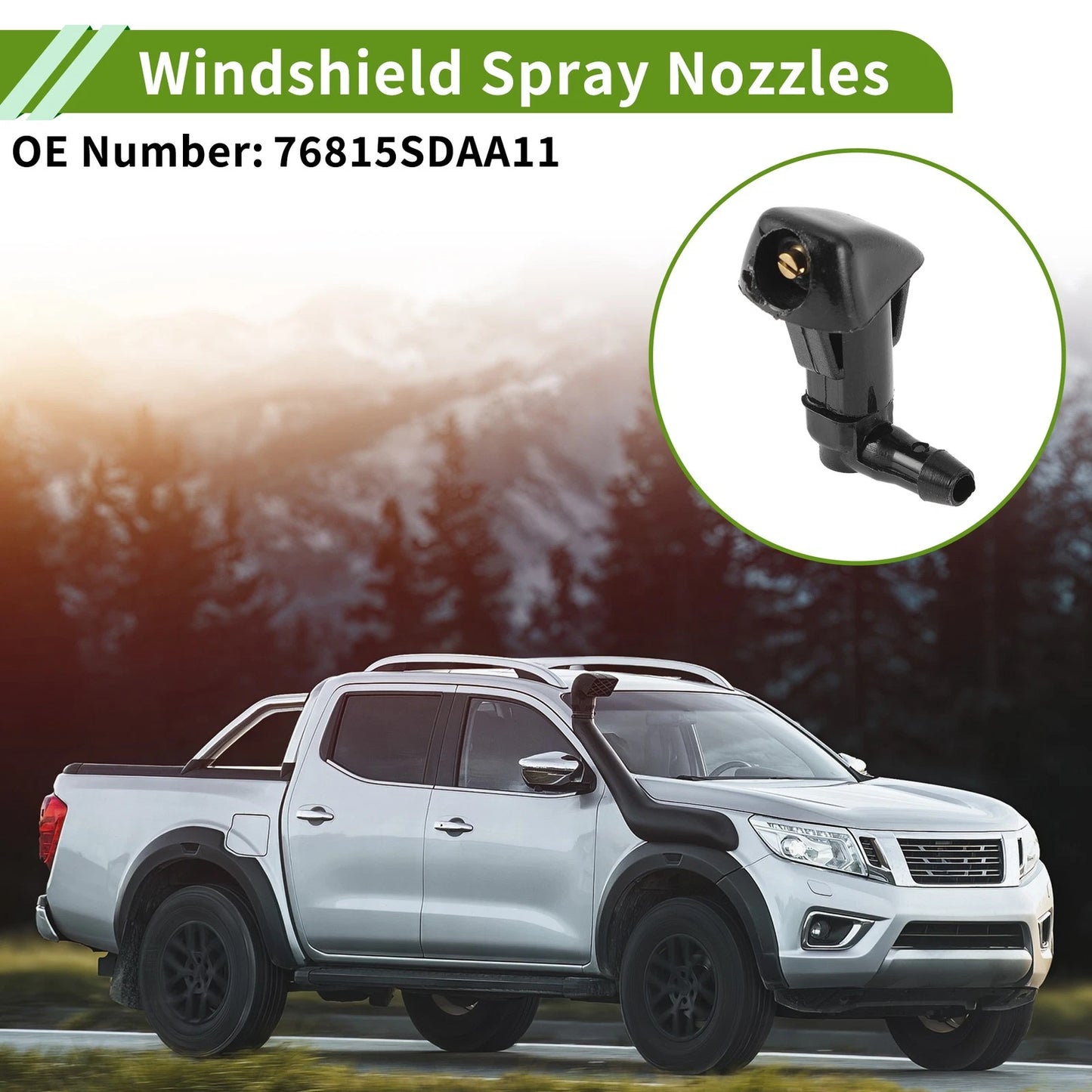 Set of 1 Windshield Washer Nozzle w/ Hose Connector for Honda  No.76815SDAA11