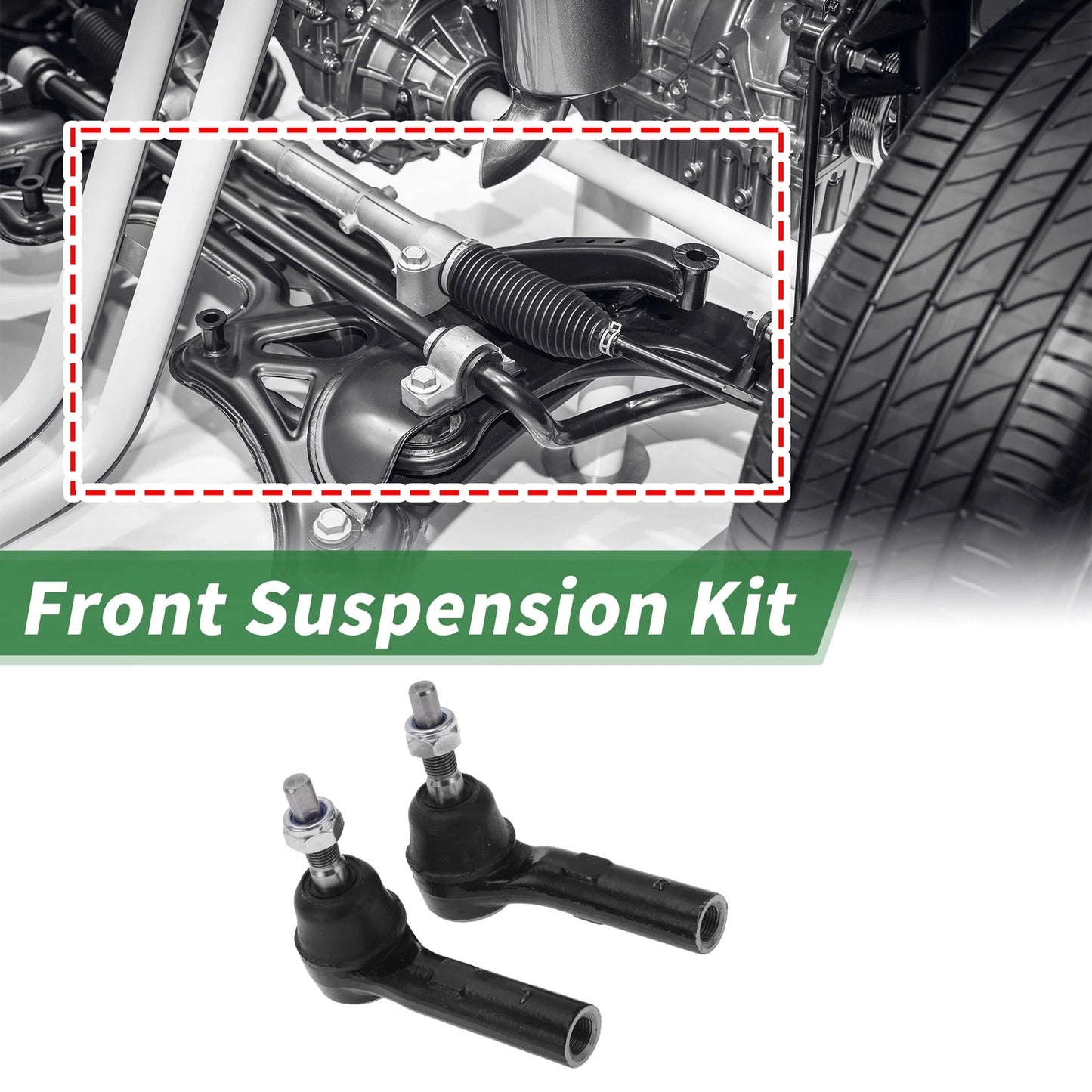 Set of 6 Front Outer Tie Rod Ends & Ball Joints for Dodge Dakota (2000–2004)