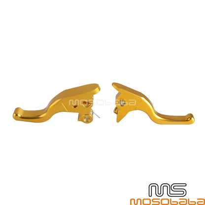 Gold Handlebar Hand Brake Clutch Levers for Harley Touring Road King (2014-2023)