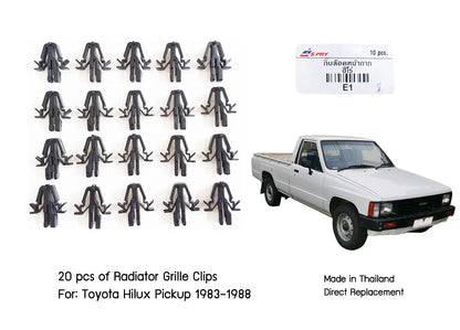 20 x Radiator Grille Clips for Toyota Hilux Pickup, 4Runner (1984-1988)