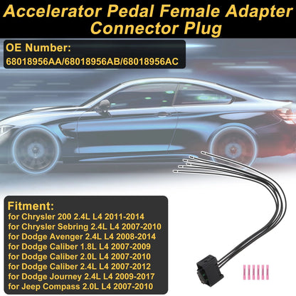 Set of 6 Pin Connector Plugs for Chrysler 200 2.4L L4 (2011–2014) No.68018956AA