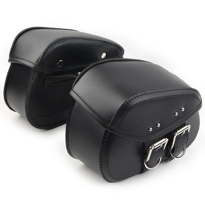 Black PU Leather Saddle Bags Side Luggage for Harley Sportster Dyna