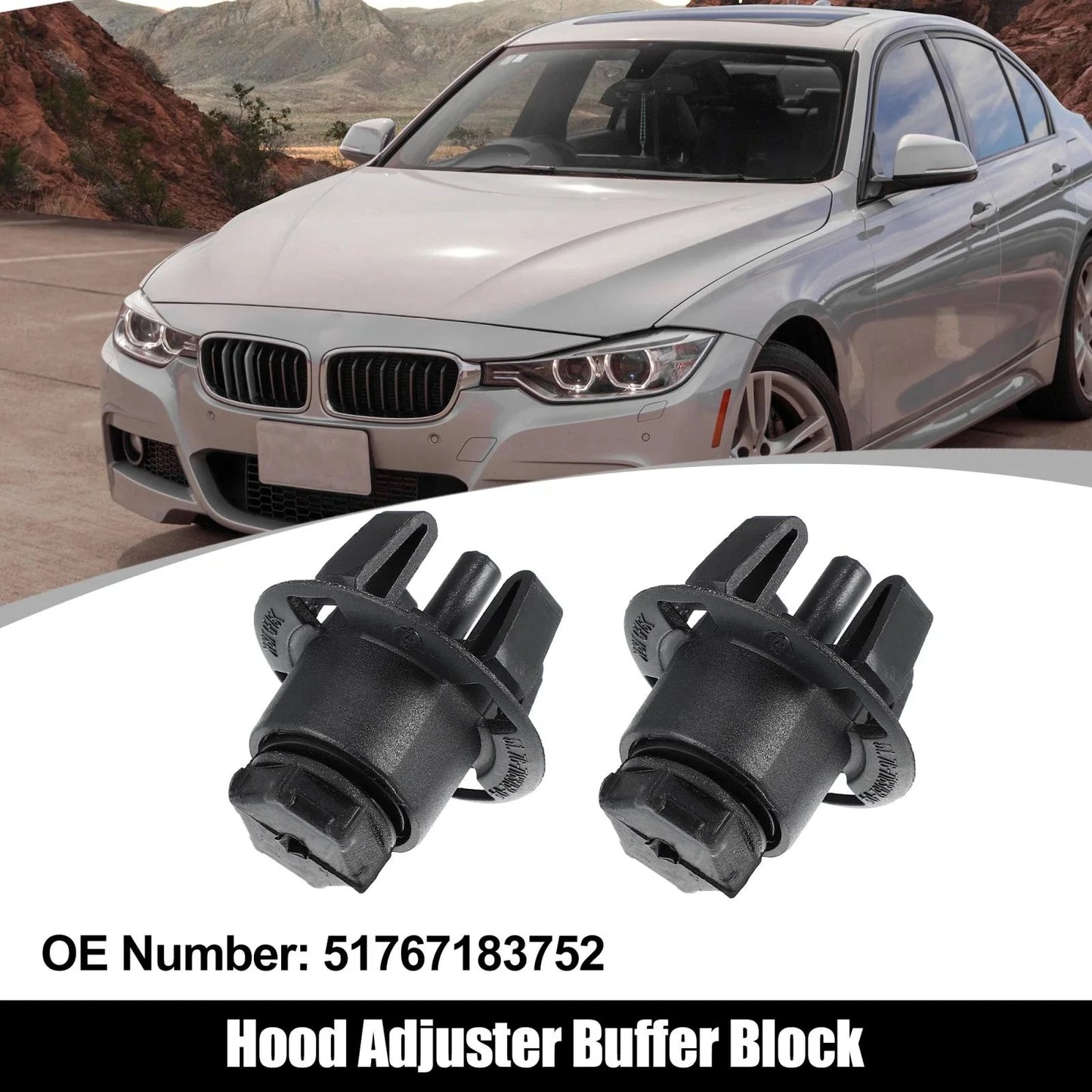 Bonnet Hood Adjuster Buffer Block for BMW Black