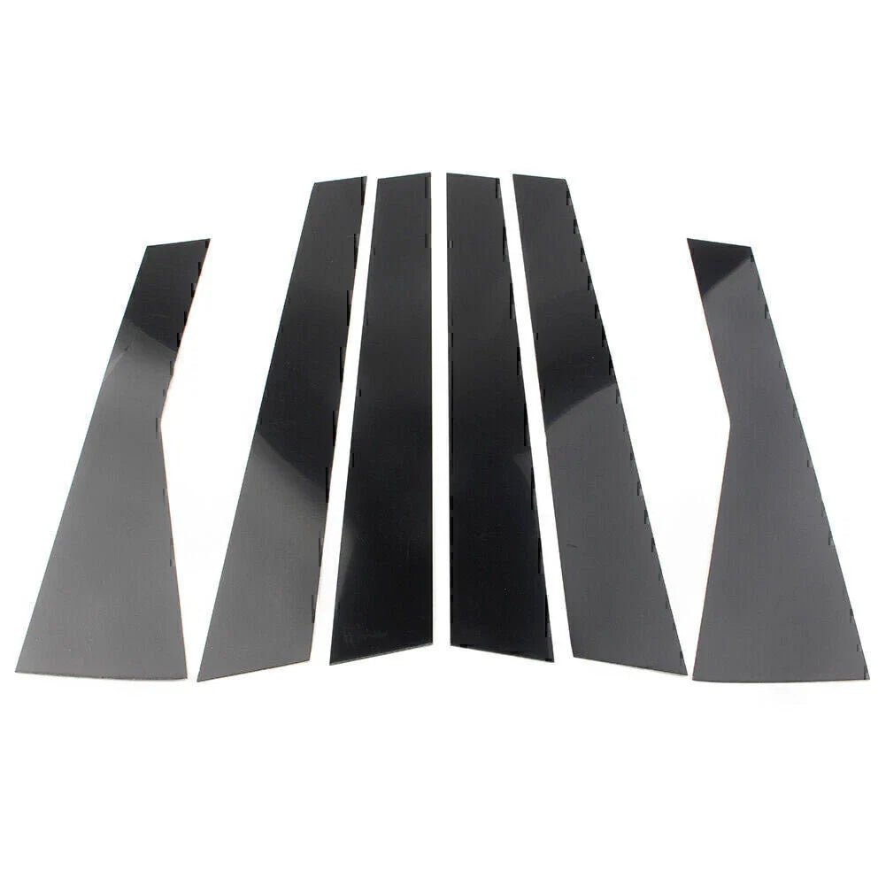 6 x Black Door Trim Pillar Post Covers for Subaru Forester (2019-2021)