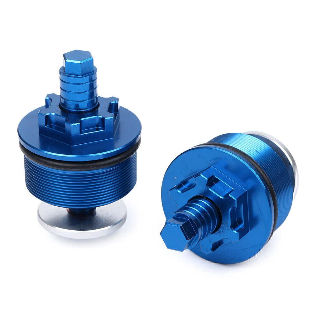 CNC Aluminum Motorcycle Preload Adjusters Fork Bolts  Blue for Honda CB400