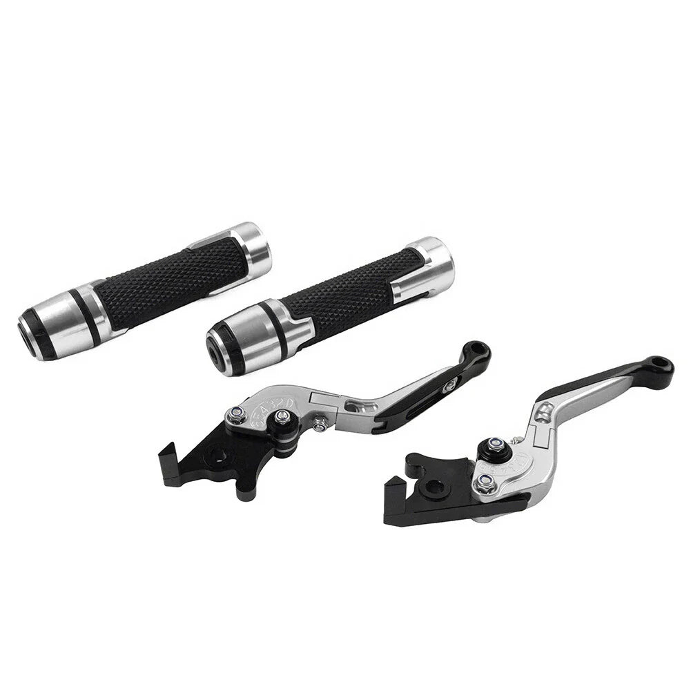Silver Extendable Brake Clutch Levers Grip Set for Suzuki GSXR1000 (2001-2023)
