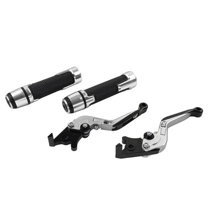 Silver Extendable Brake Clutch Levers Grip Set for Suzuki GSXR1000 (2001-2023)