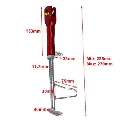 Adjustable Non-Slip Black Motorcycle Foot Side Stand for Make & Model