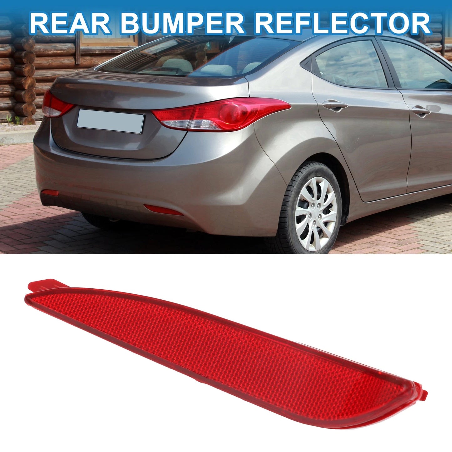 Rear Left Bumper Reflector for Hyundai Elantra (2011–2013) No. 924053X000 Red