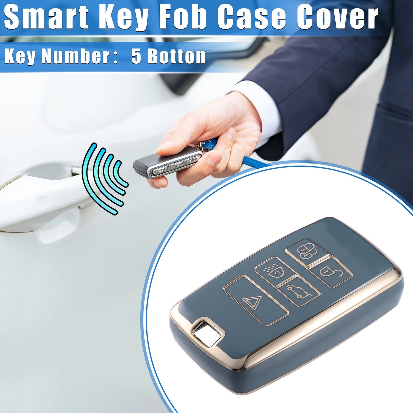 Smart Key Fob Case for Land Rover Discovery Sport (2010–2020) - Blue