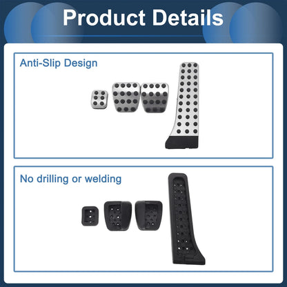 4 Pcs Manual Transmission Foot Accelerator Pedal Covers for Mercedes Benz C-Class