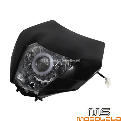 Black LED Headlight DRL Assembly for Yamaha YZ, WR, Kawasaki KDX, Suzuki DR, Honda