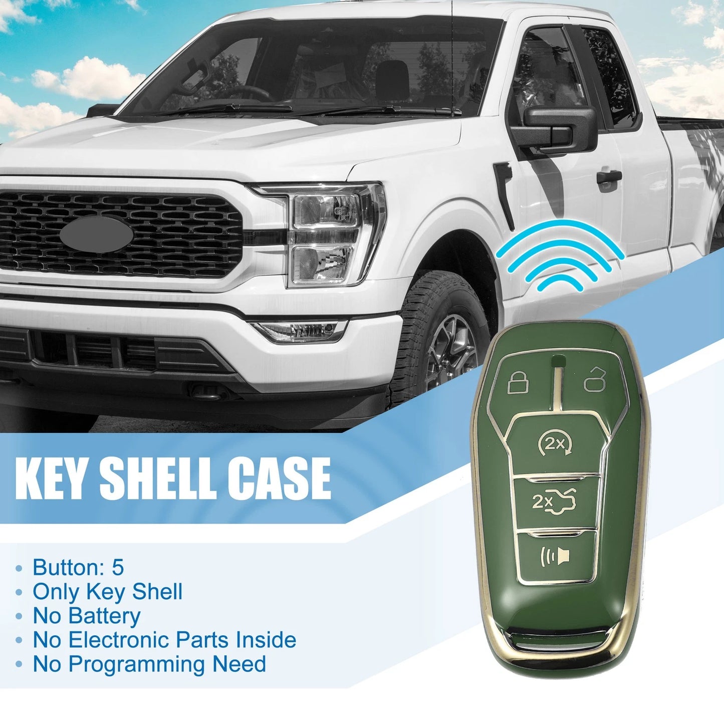 TPU Remote Key Fob Case Cover for Ford Fusion F150 (2013–2020)