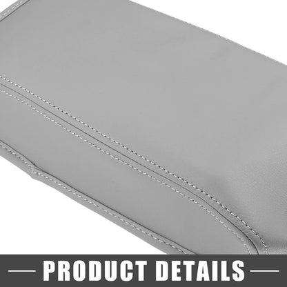 Car Center Console Armrest Cover for Honda Civic 2012-2015 Faux Leather Gray