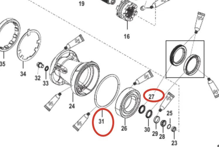Lower Unit Oil Seal for Mercury 4-Stroke 150HP EFI (2010–2023)