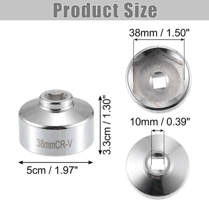 38mm Oil Filter Socket Wrench Tool for Universal Vehicles