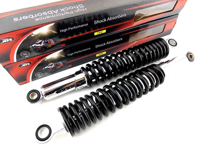 350mm JBS Black/Chrome Rear Shock Absorbers for Kawasaki Zephyr 1100 (92-96)