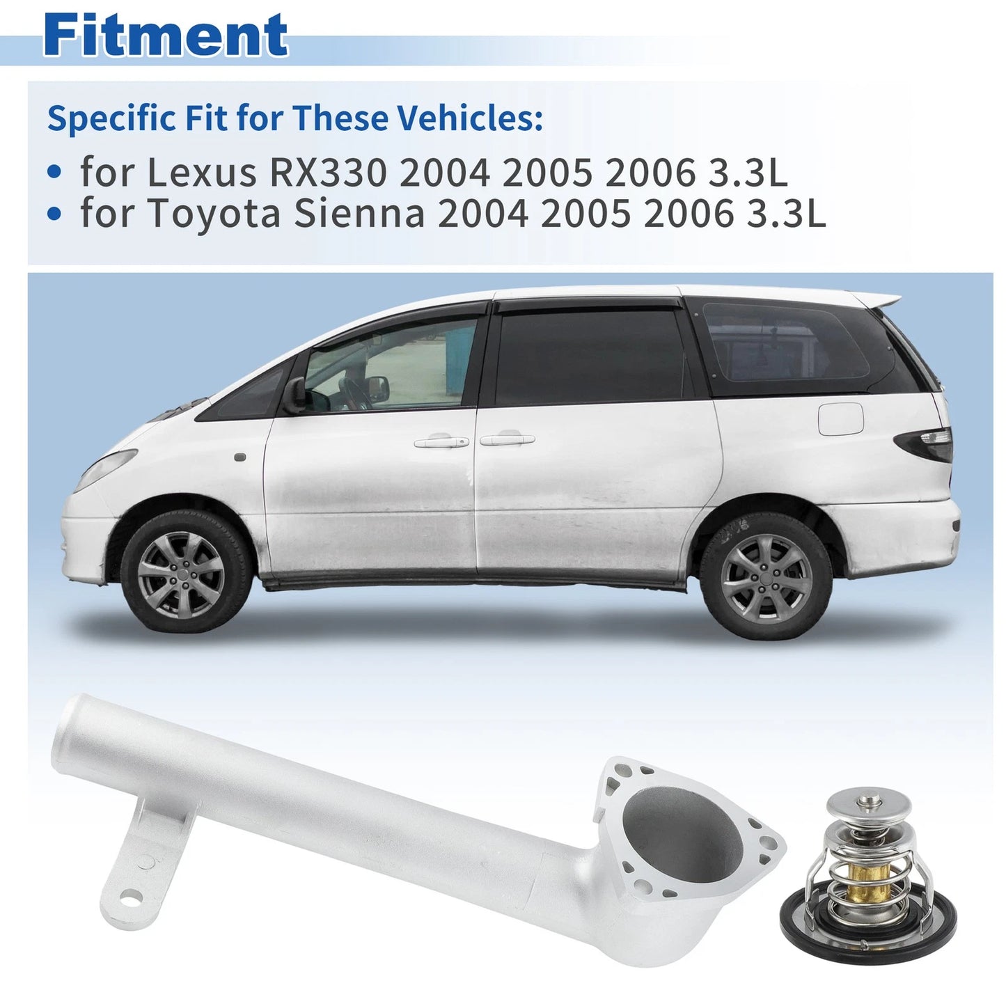 Engine Coolant Thermostat Housing Assembly for Toyota Sienna RX330 (2004–2006)