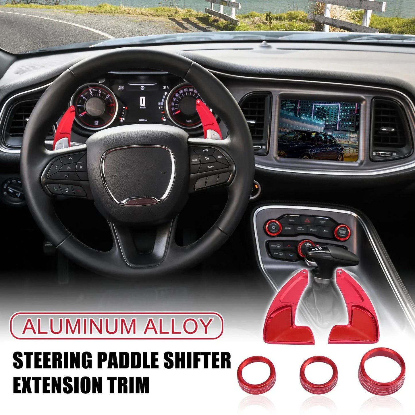 Steering Wheel Shift Paddle Extension Trim Set for Dodge Charger (2015-2023)