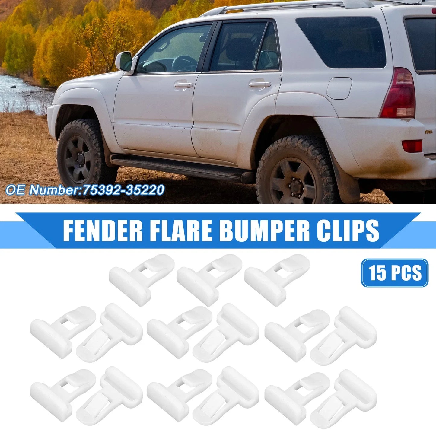 15 x Car Front Rear Fender Bumper Spoiler Clips for Toyota 4Runner (2013-2021)