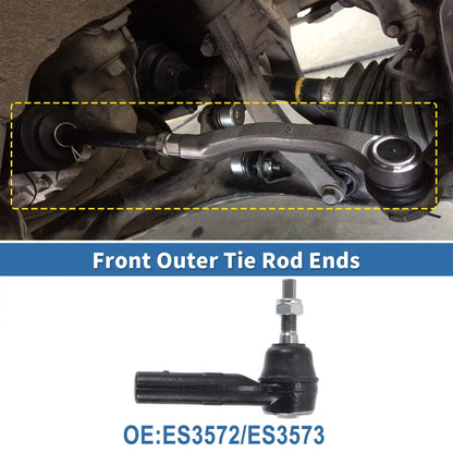 2 x Front Outer Tie Rod End Links for Dodge Dakota (2000-2004)