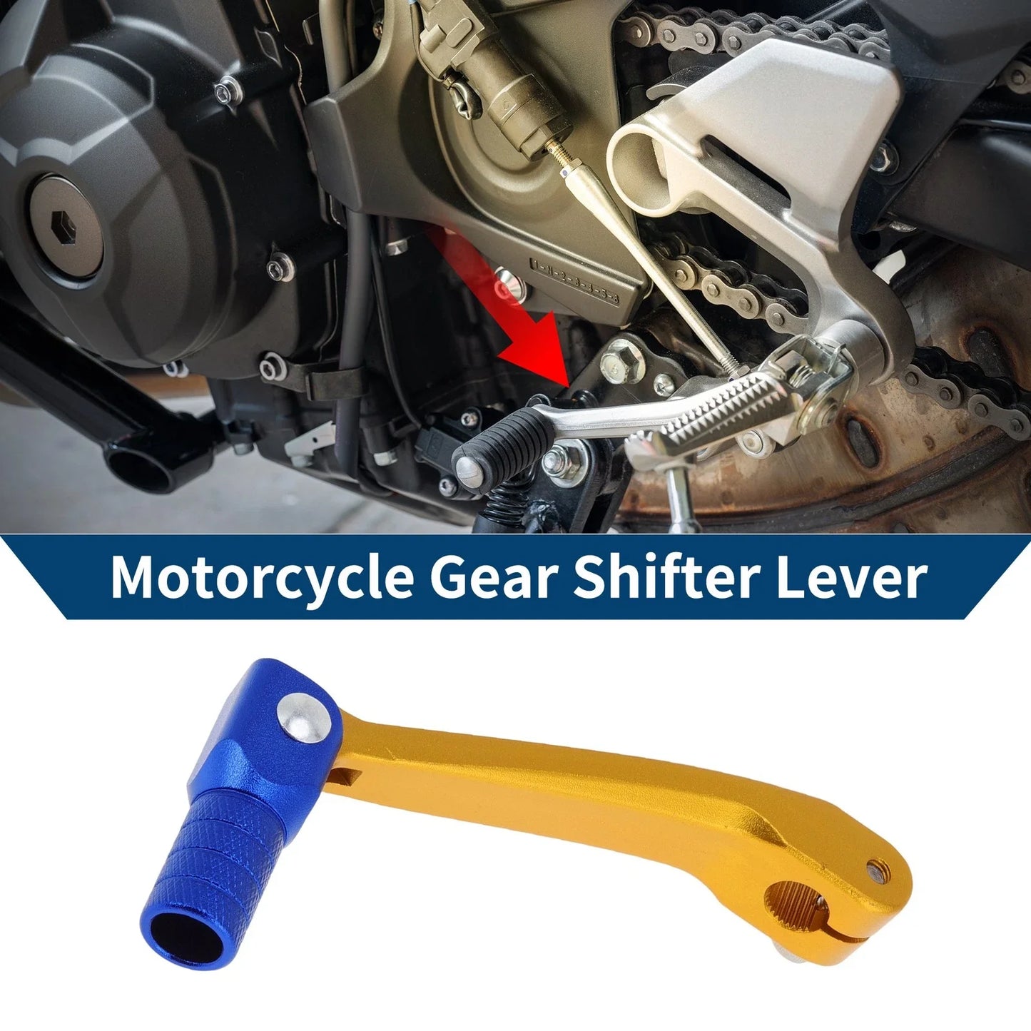 Folding Motorcycle Gear Shifter Lever for Honda CRF150F (2003-2017) Gold Blue