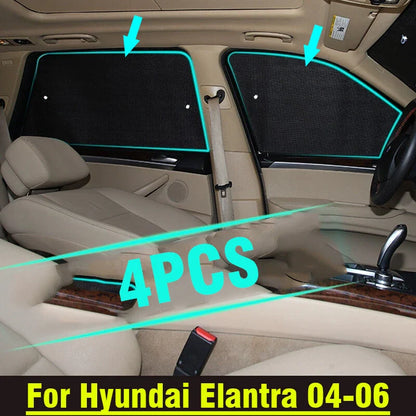 Sunshade 4 x Side Window Privacy Sunshade for Hyundai Elantra (2004–2006)