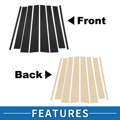 Set of 8 Door Pillar Window Trim for VW Touran (2004–2015) Black