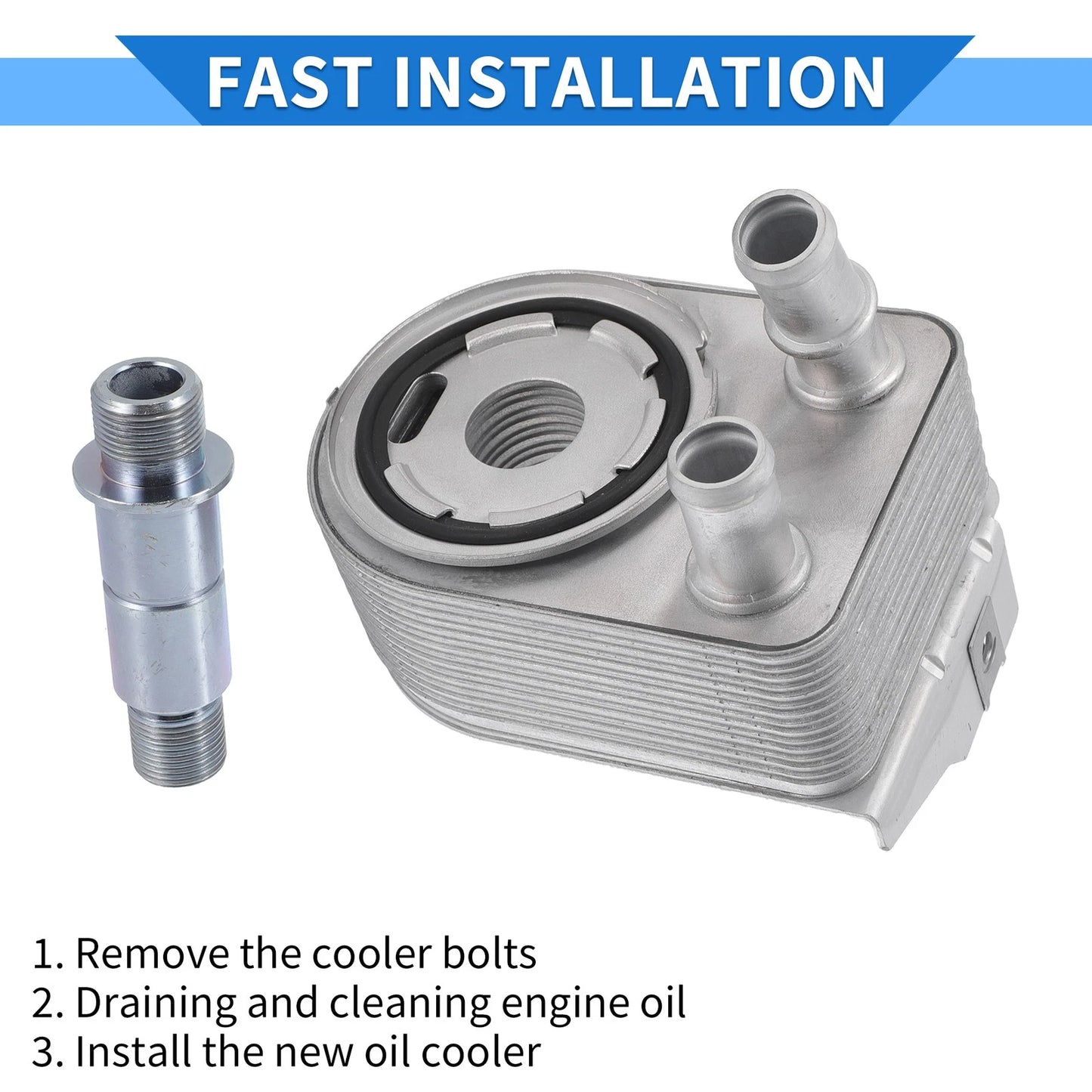 Engine Oil Cooler with Seals & Bolt for Jeep Renegade Cherokee (2015–2023) No.05048119AA