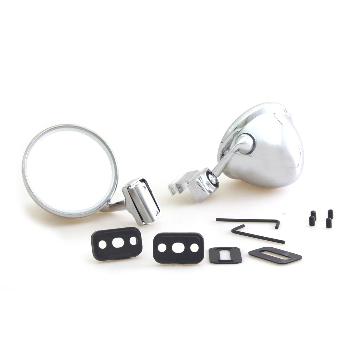 Set of 2 Chrome Door Flat Mirrors