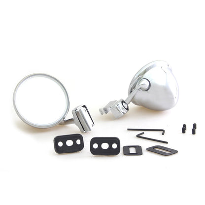 Set of 2 Chrome Door Flat Mirrors
