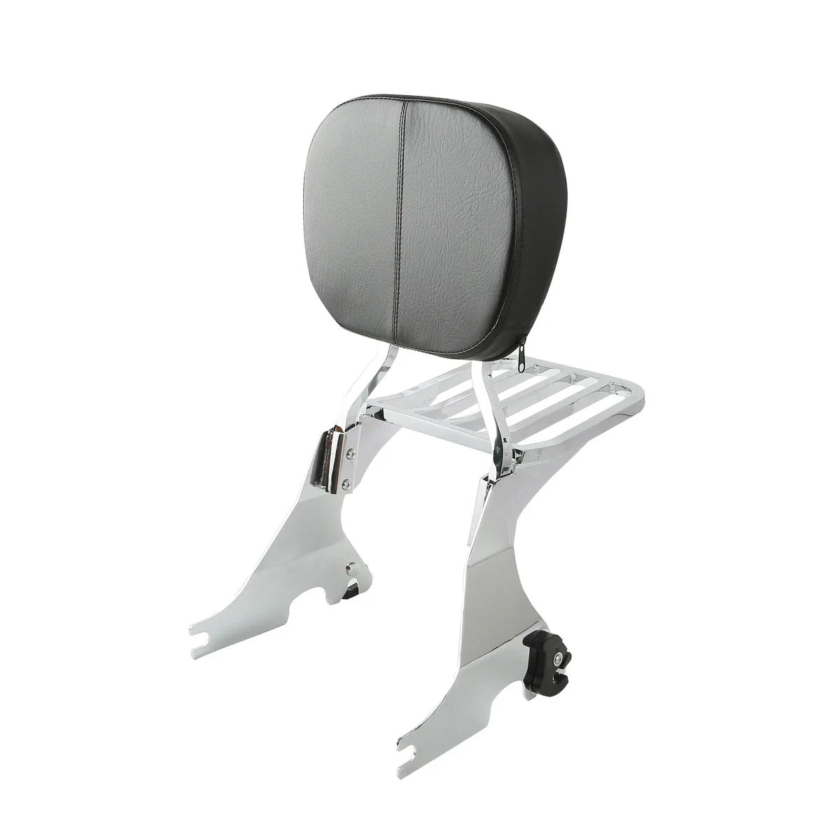 Chrome/Black Backrest Sissy Bar Luggage Rack for Harley Sportster (2004-2022)