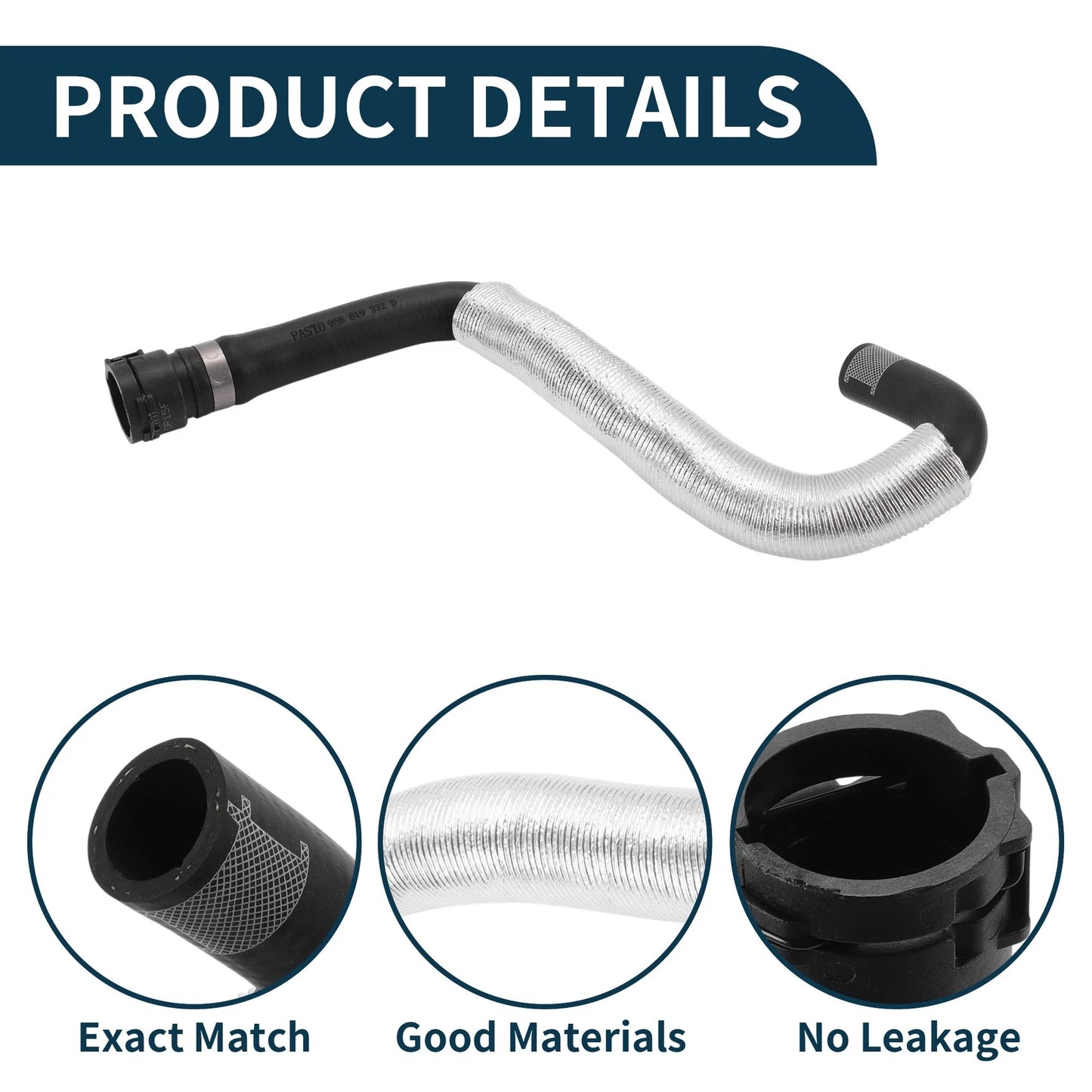 Radiator Hose for Porsche Macan (2015) No. 95B819332A Rubber Coolant Pipe