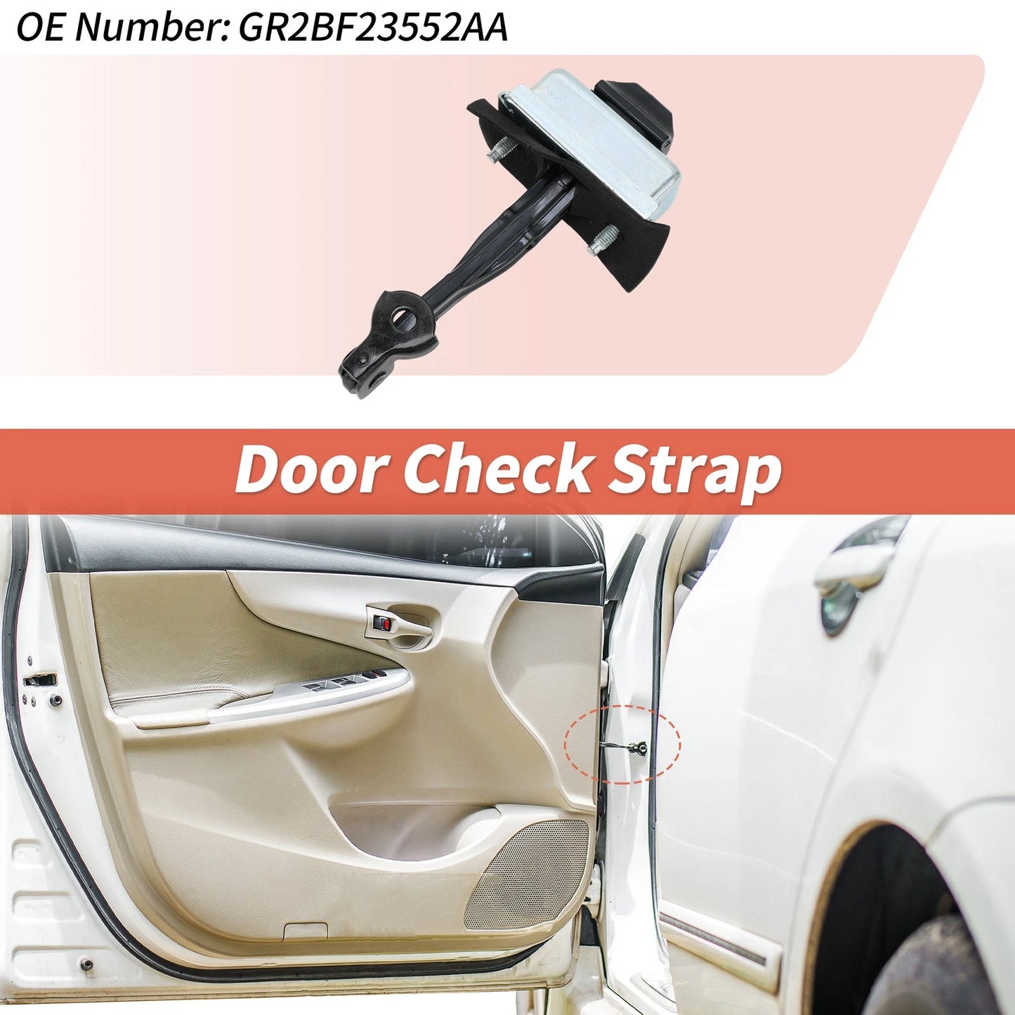 Set of 2 Door Check Straps for Ford Taurus (2015–2019) No.GR2BF23552AA