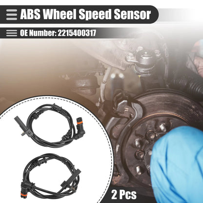 2X ABS Sensor for Mercedes-Benz CL500 (2000–2006) No. 2215400317