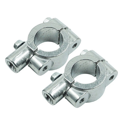 25MM M10 Rearview Mirror Mount Holders Adapter Clamp for Motorcycles Silver