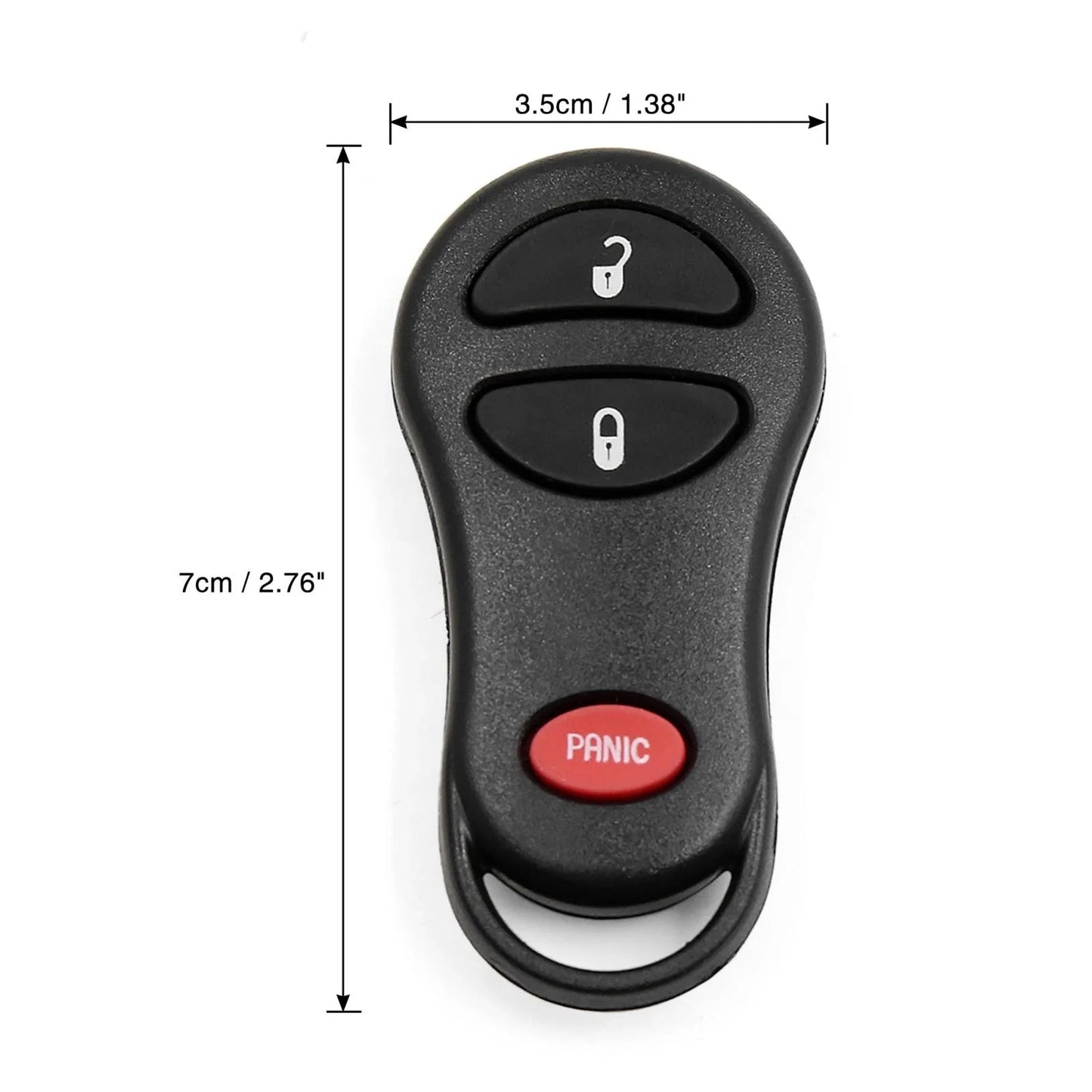 2 x Key Fob Remote Case Shell Replacement for Dodge (2001-2005)