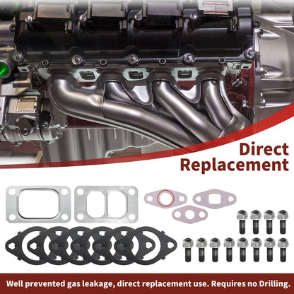 Exhaust Manifold Gaskets Kit Stud Nut for Dodge Cummins 5.9L 6.7L (1998–2019)