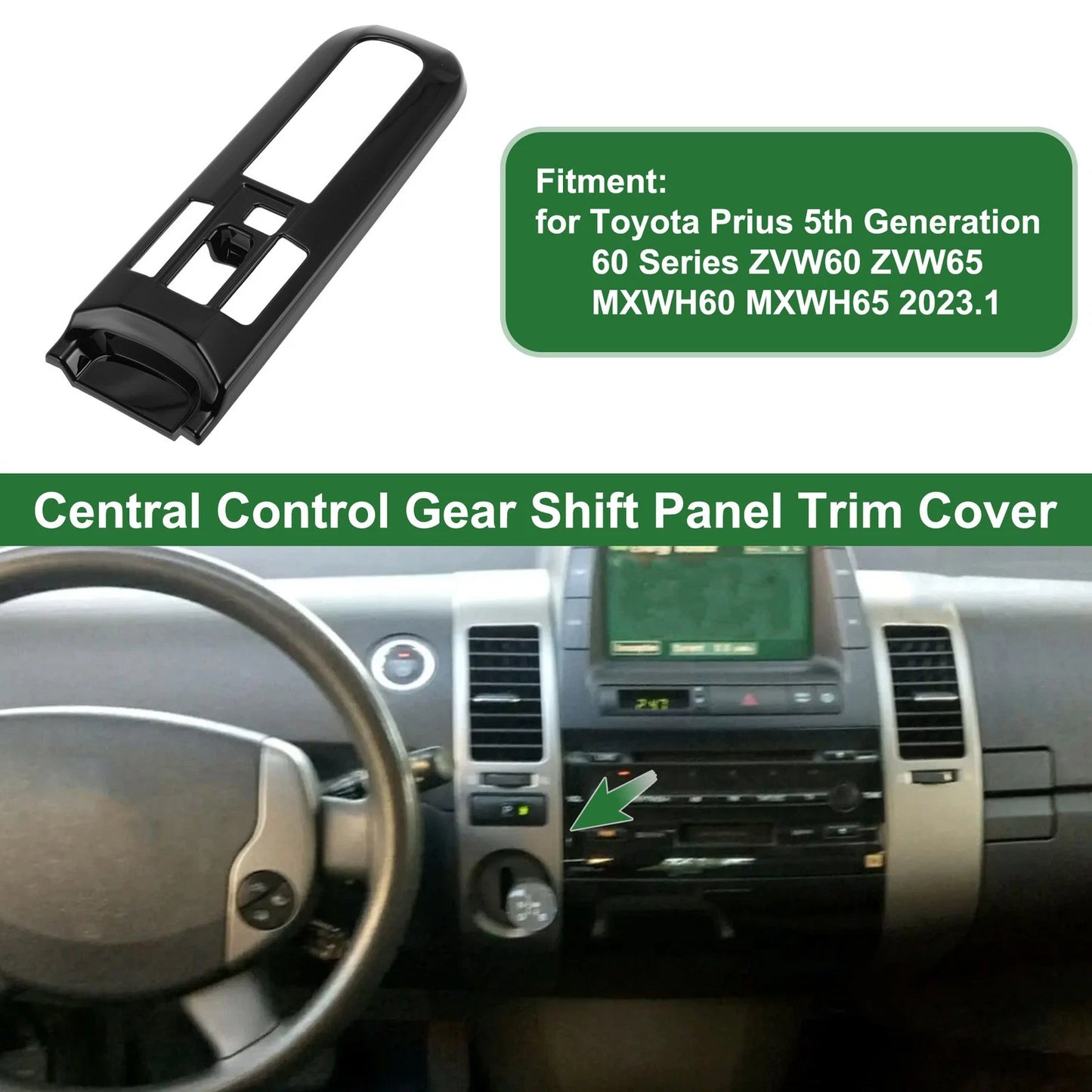 Central Control Gear Shift Panel Trim Cover for Toyota Prius (2016–2023)