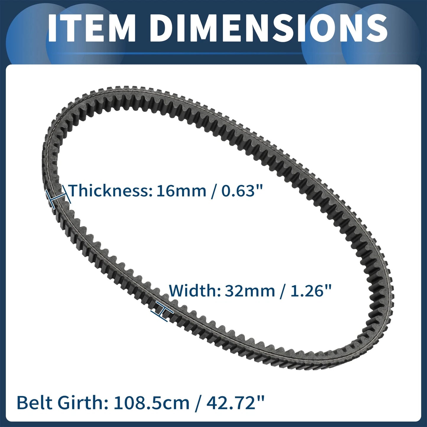 Drive Belt V-Belt No. 590111077 for Kawasaki Mule 4000 (2009–2019)