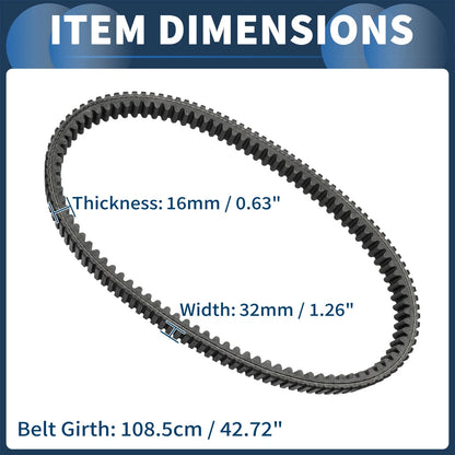Drive Belt V-Belt No. 590111077 for Kawasaki Mule 4000 (2009–2019)
