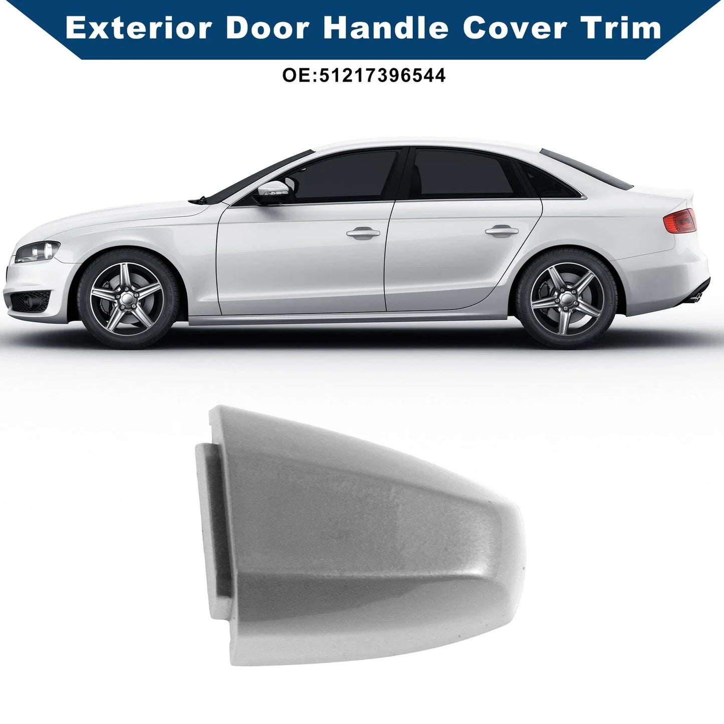 Exterior Door Handle Cover Trim for BMW X1 X5 F15 X6 F16 Silver Tone (14-19)