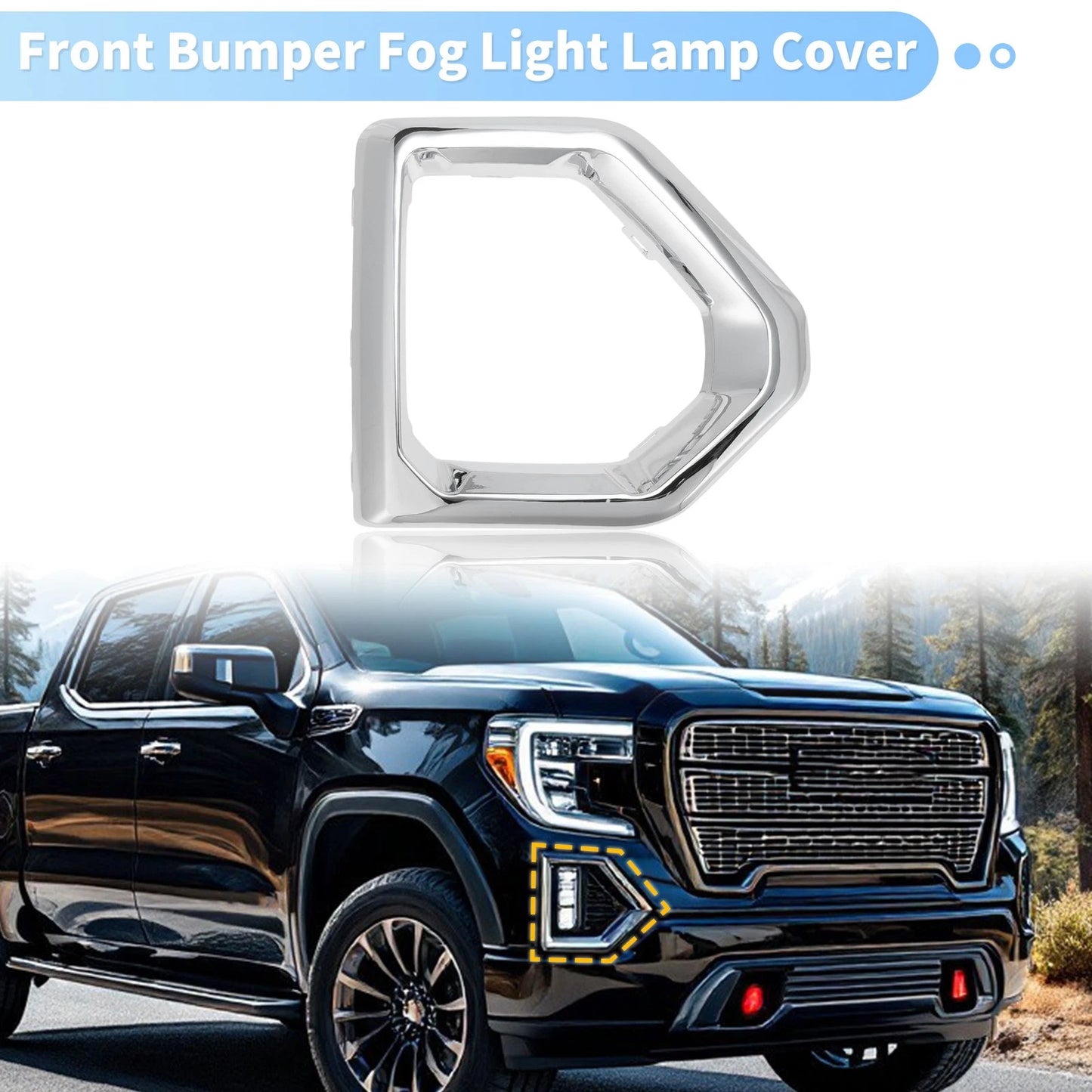 Right Side Front Bumper Fog Light Lamp Cover for GMC Sierra (2019–2021)