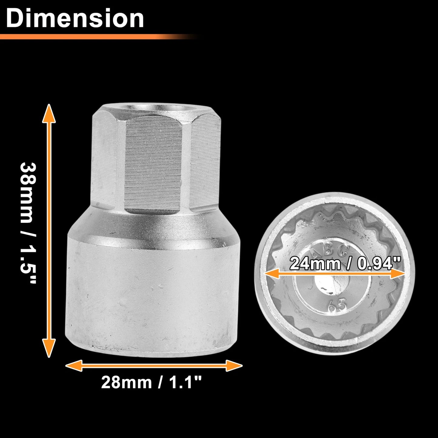 Wheel Lock Lug Nut for VW Touareg (2004–2018) - ABC65/19Pt