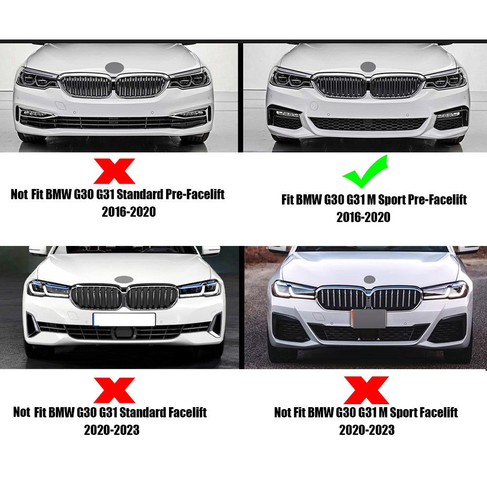 Set of 2 Fog Light Eyelid Covers for BMW 5 Series G30 G31 (2016–2020)